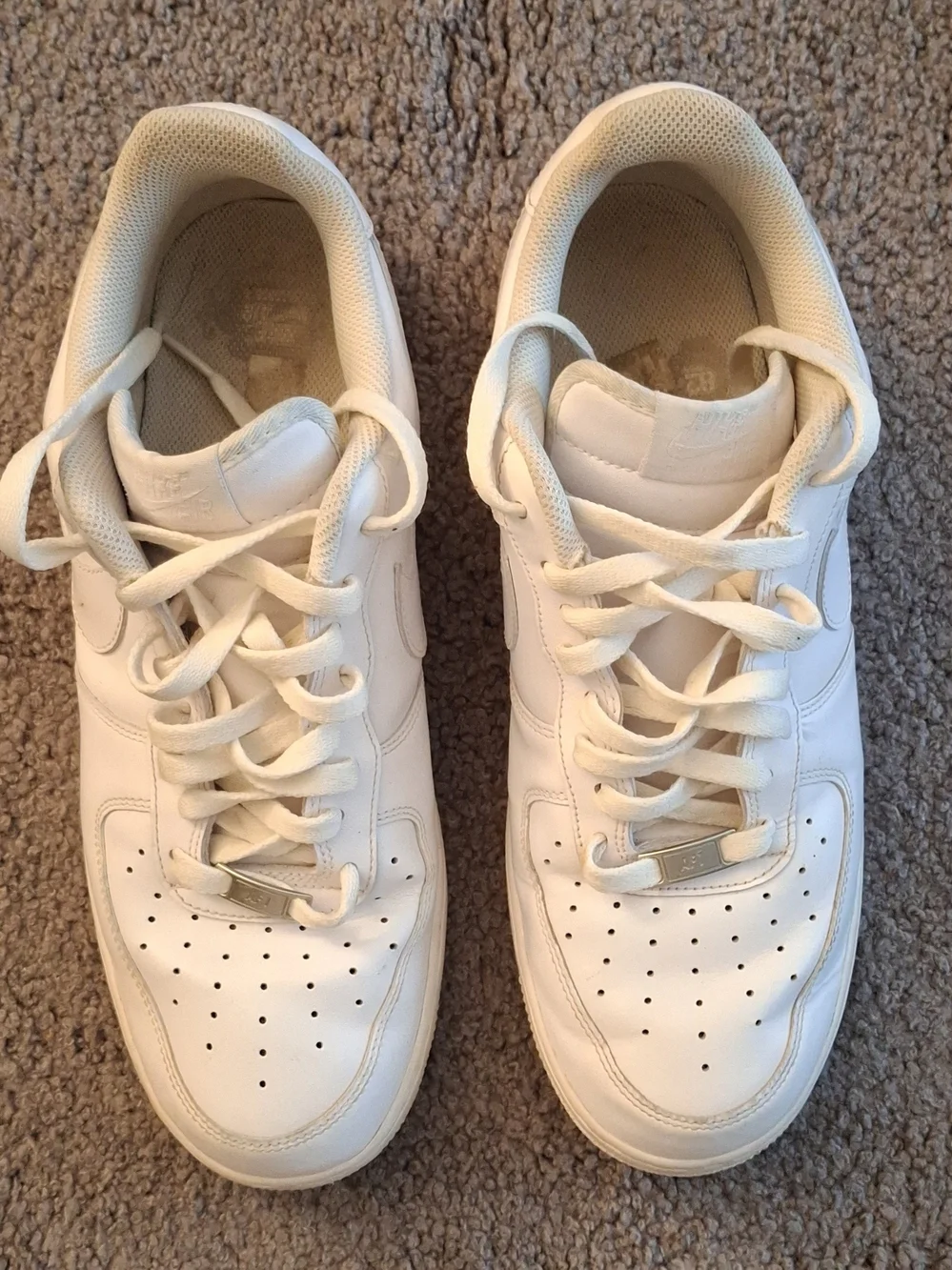 Nike Mens Classic White Air Force 1 Low-Top Sneakers Sz 12
